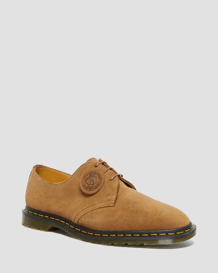 Dr Martens Womens Archie II Made in England Suede Oxfords Brown - 79432JYAQ
